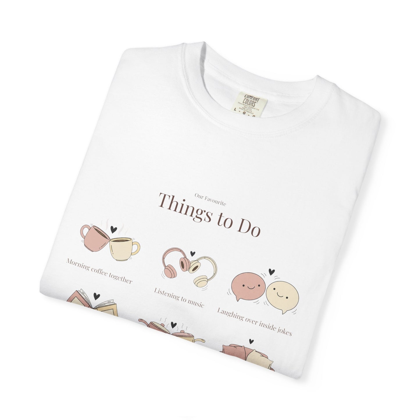 Our Favourite Things to Do Together – Personalised Valentine’s Illustration T-Shirt Gift - 14720
