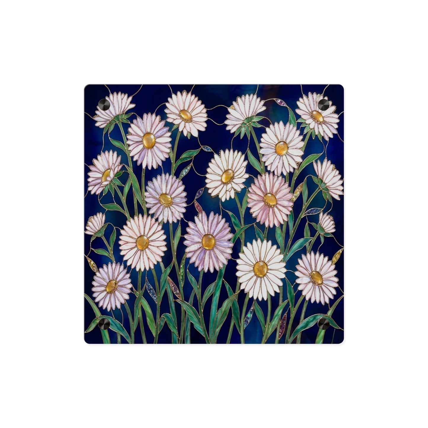 Aster Field Acrylic Wall Art Panel — Floral Home Décor - 14607