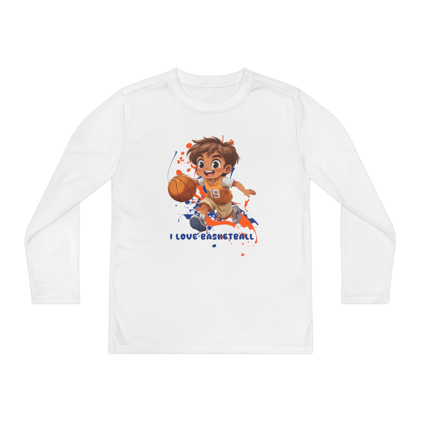 I Love Basketball - Youth Long Sleeve Competitor Tee - 11310