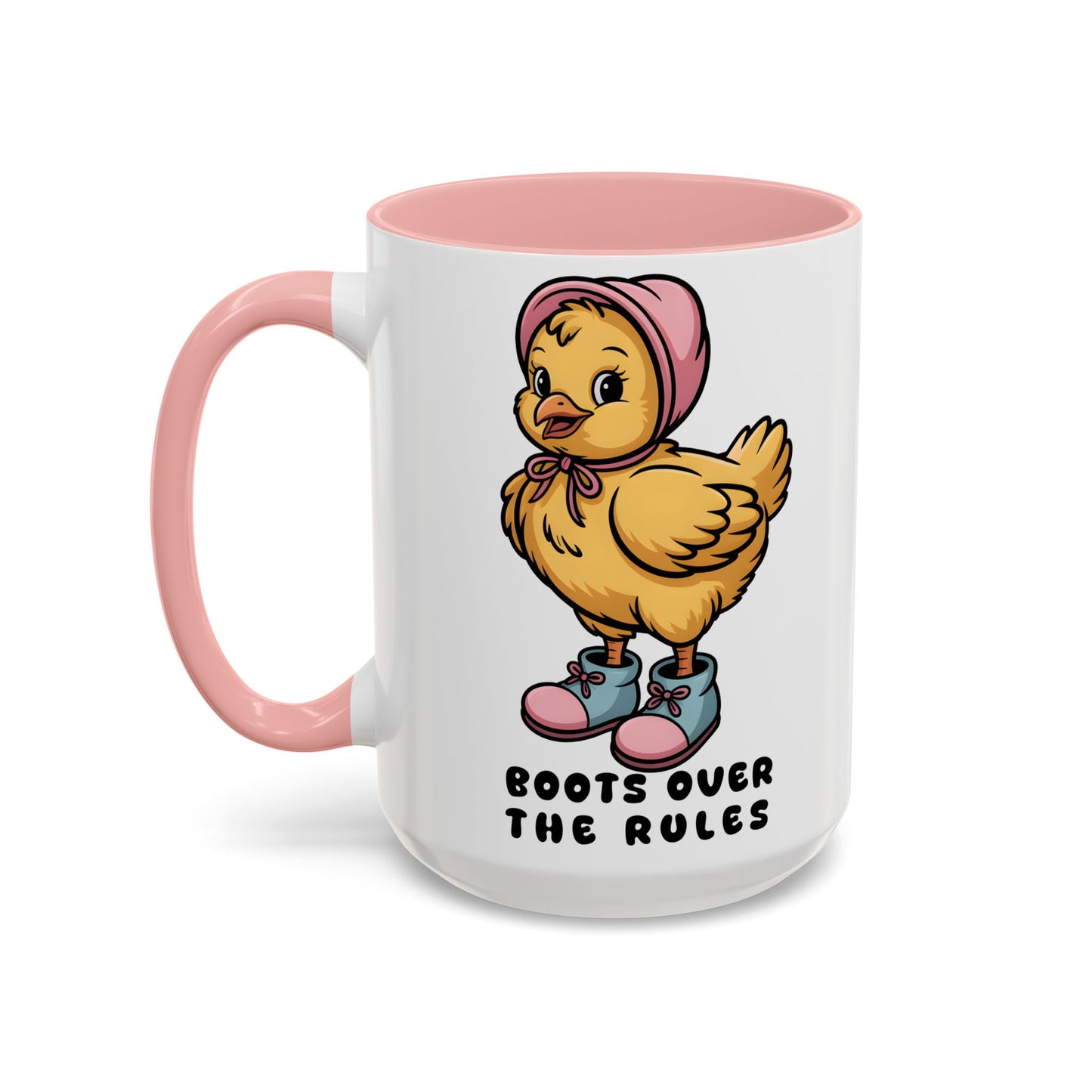 Boots Over The Rules Chick Mug – Cute Chicken Coffee Mug Funny Gift 11/15oz - 14862