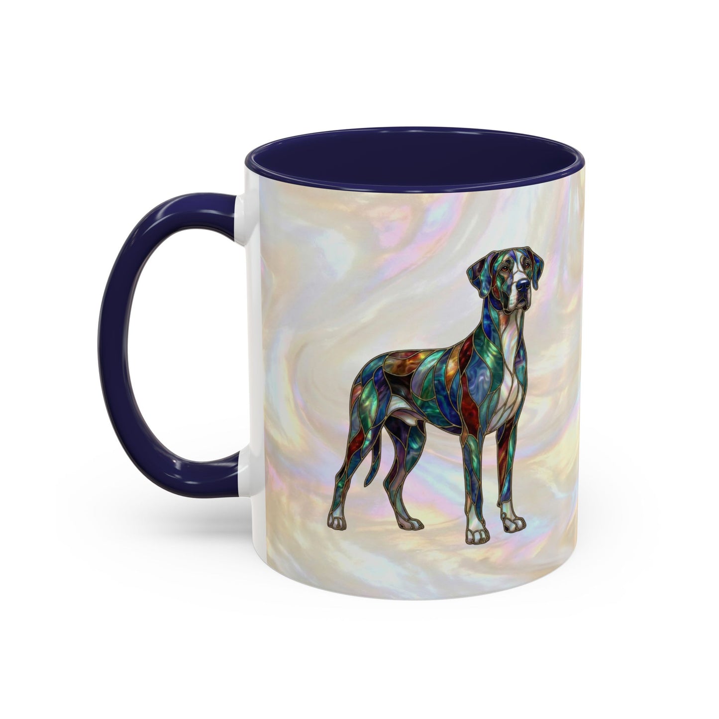 Personalized Great Dane Dog Mug — Stained Glass Design (11/15 oz) - 14550