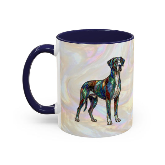 Personalized Great Dane Dog Mug — Stained Glass Design (11/15 oz) - 14550