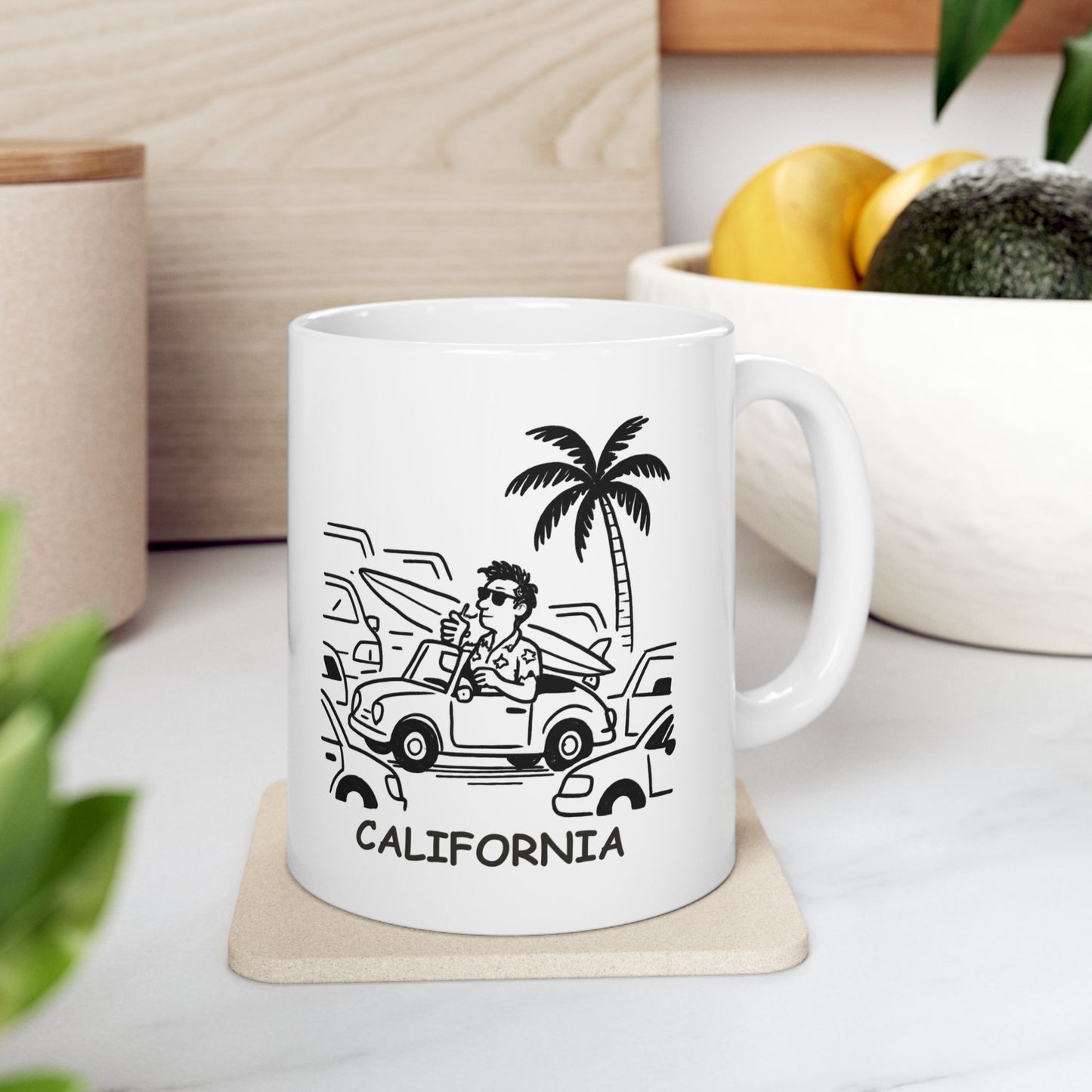 "Living that laid-back California life, one traffic jam at a time." Ceramic Mug - 12706