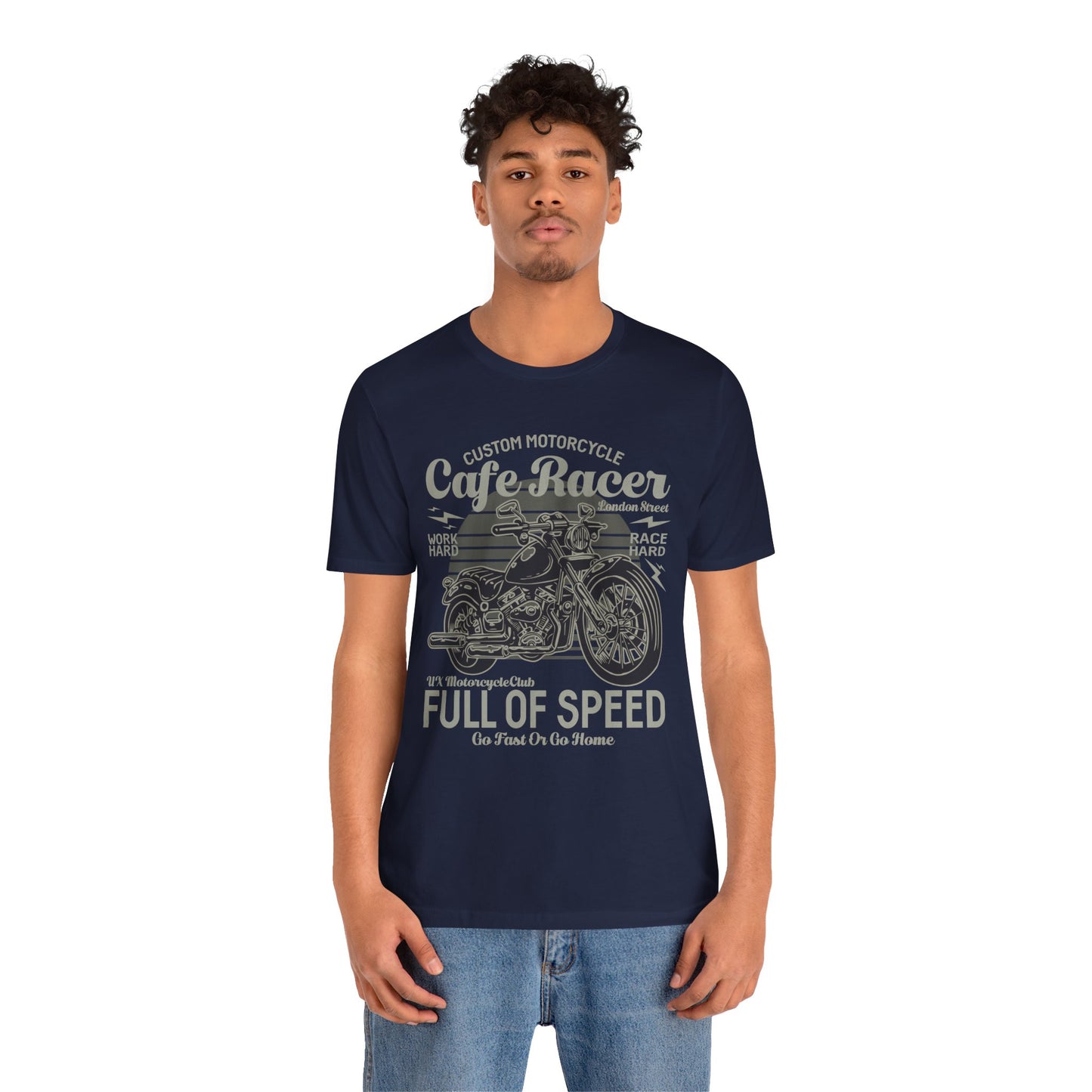 Custom Motorcycle, Cafe Racer - Unisex Jersey Short Sleeve Tee - 13295
