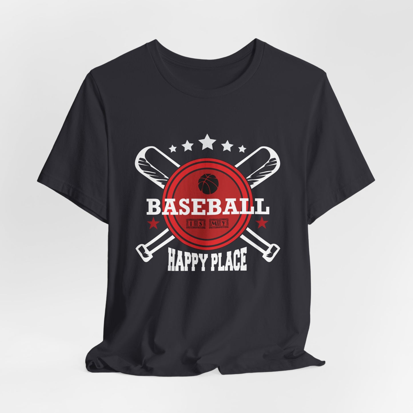 Baseball: Happy Place - Unisex Jersey Short Sleeve Tee