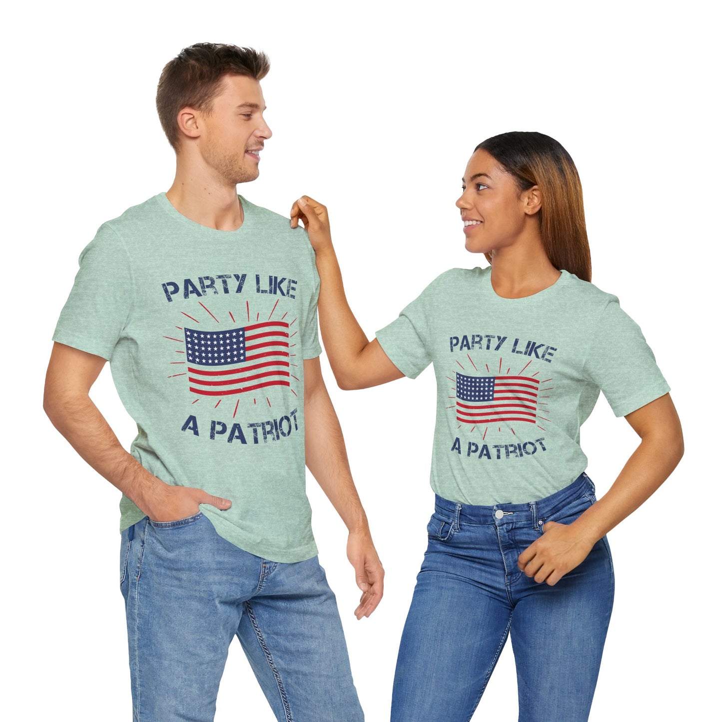 Party Like a Patriot Unisex Tee, Celebrate Independence Day, 4th of July Outfit, American Pride Shirt, Gift for Patriots - 13832