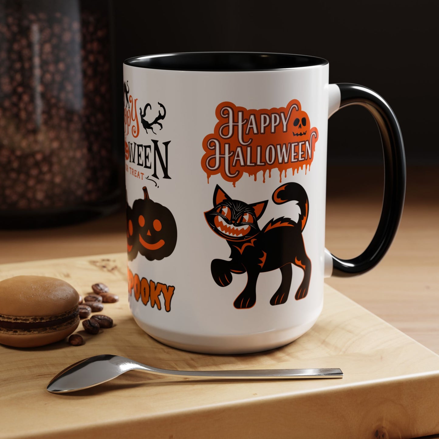 Happy Halloween, Stay Spooky - Accent Coffee Mug (11, 15oz)