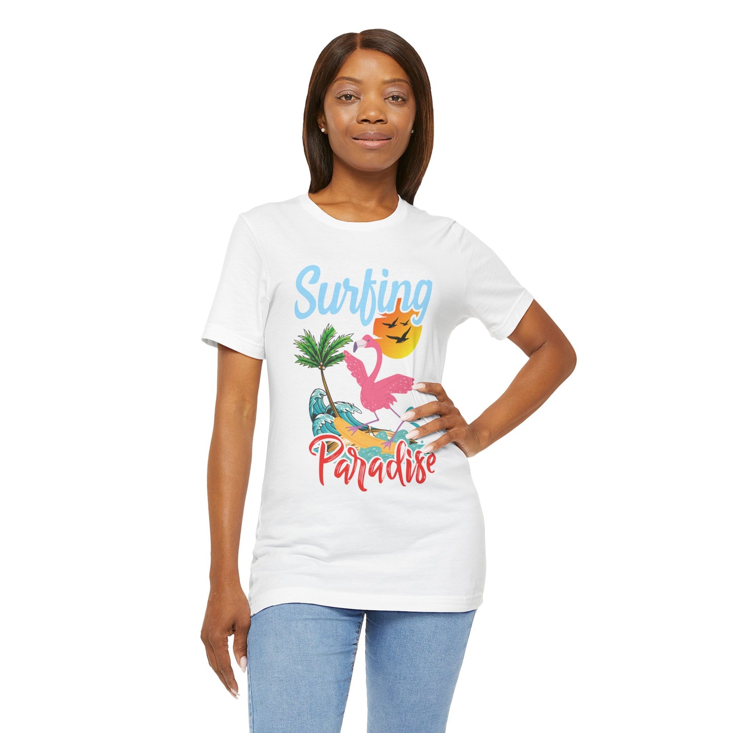 Surfing Paradise - Unisex Jersey Short Sleeve Tee - 13091