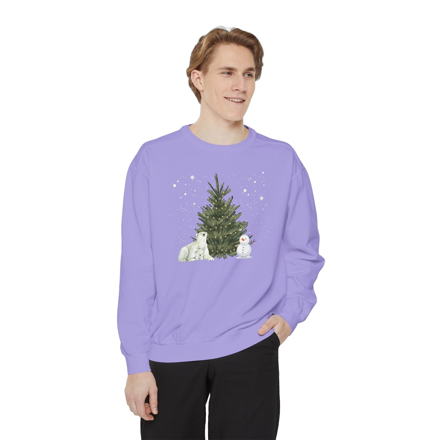 Polar Bear & Snowman - Unisex Garment-Dyed Sweatshirt - 10012