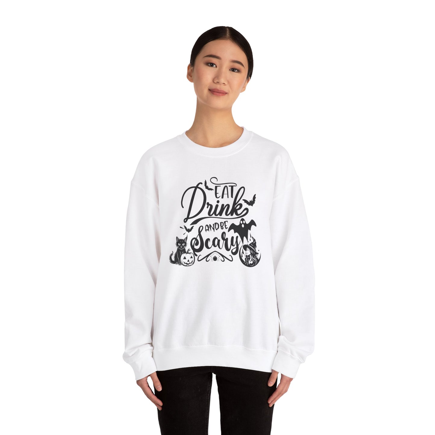 Eat, Drink and Be Scary - Unisex Heavy Blend™ Crewneck Sweatshirt