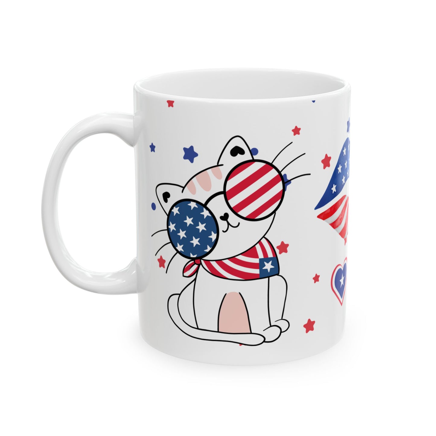 July 4, Cat's Kiss - Ceramic Mug, (11oz, 15oz) - 10586