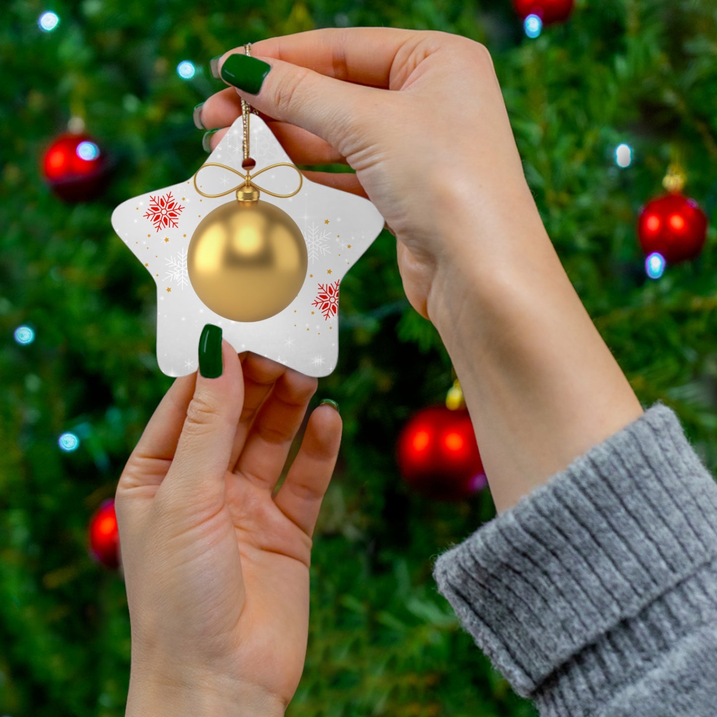 Gleaming Gold - Ceramic Ornament, 4 Shapes