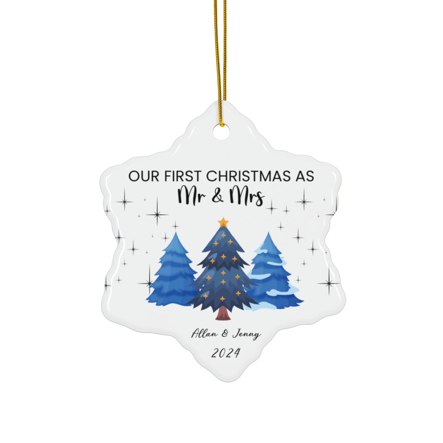 Our First Christmas As Mr & Mrs - Ceramic Ornament, 4 Shapes - 10117