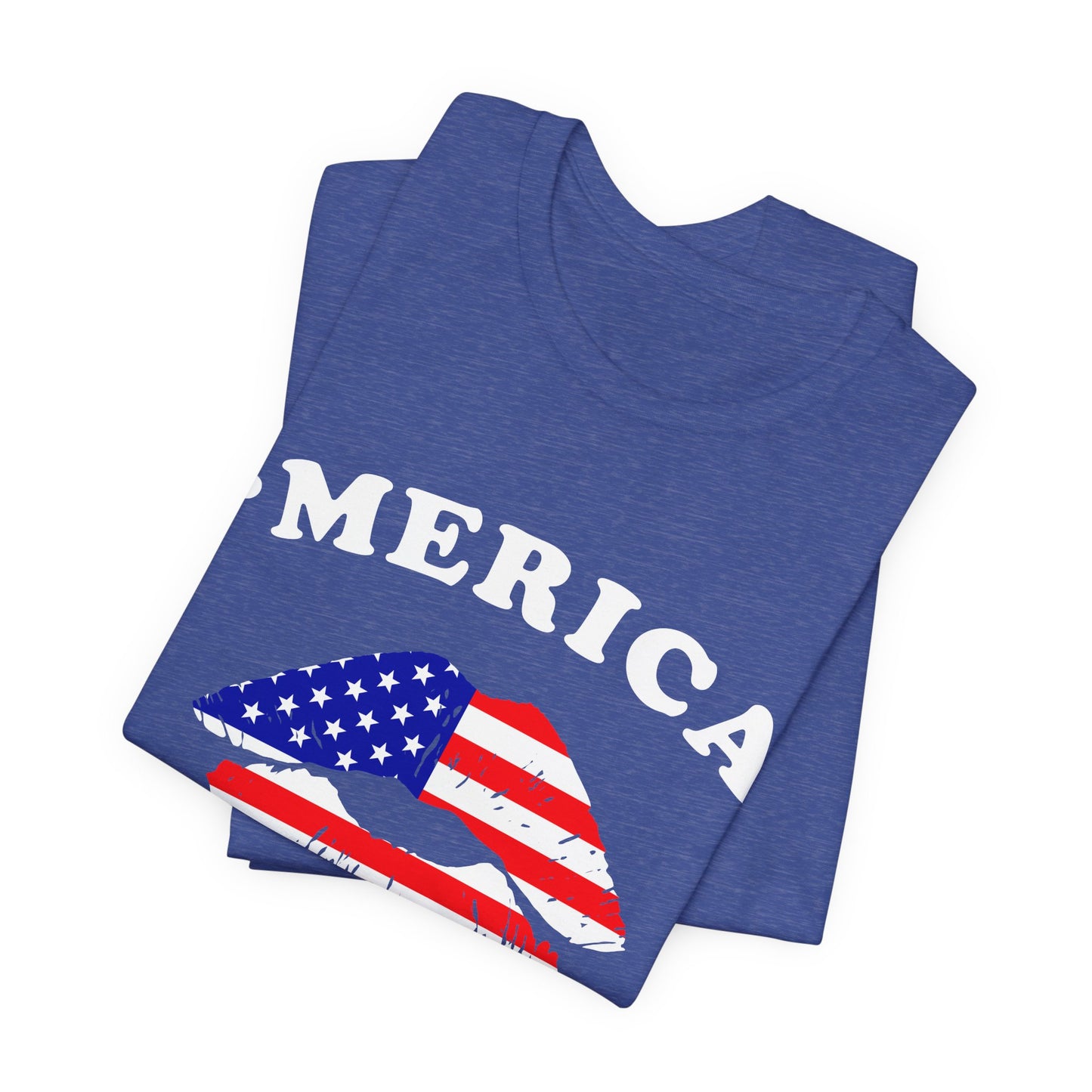 'Merica Unisex Jersey Tee, Patriotic Short Sleeve Shirt, USA Flag Design, Independence Day Apparel, Festival Wear, Summer Casual - 13519