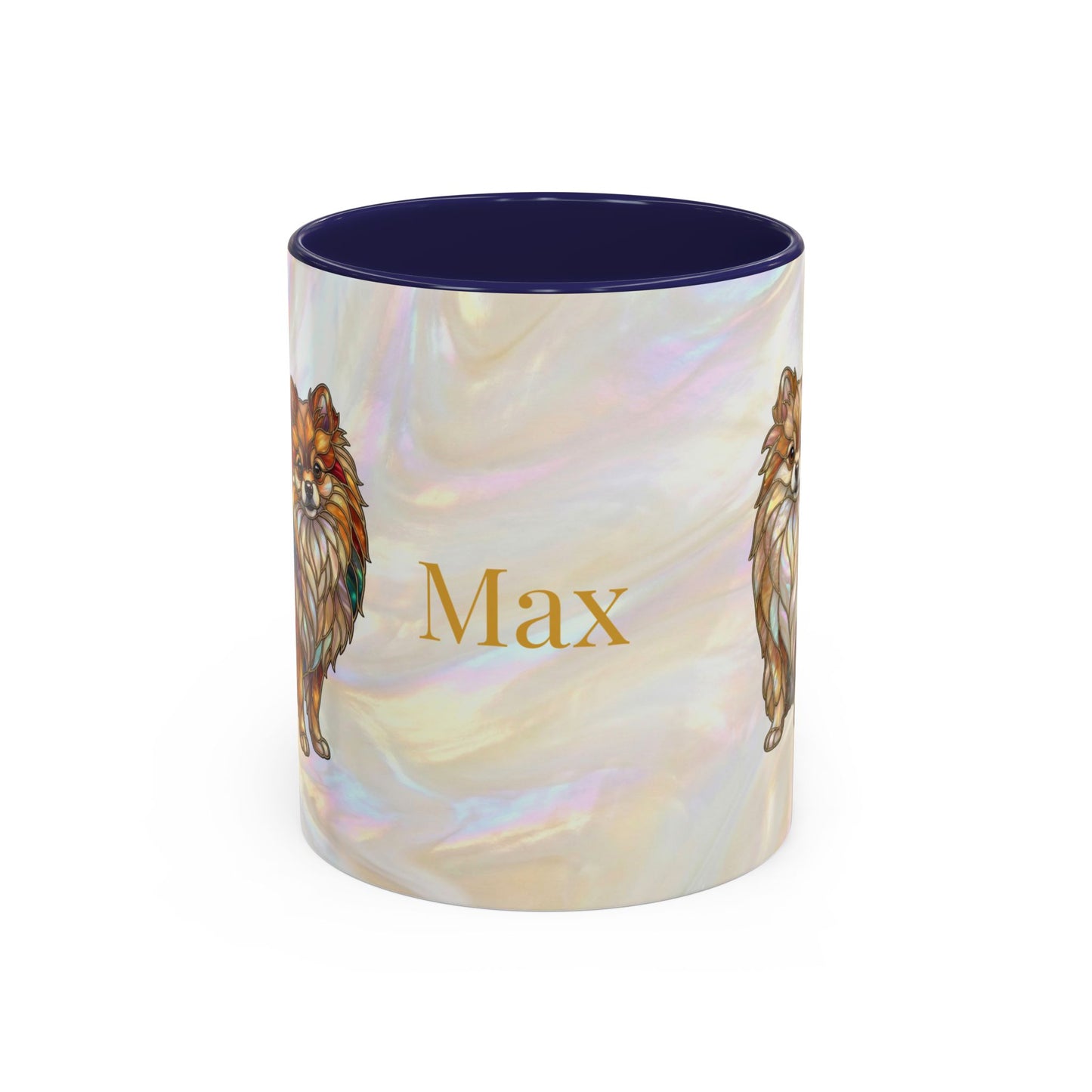 Pomeranian Accent Coffee Mug — Stained Glass Design (11/15oz) - 14638
