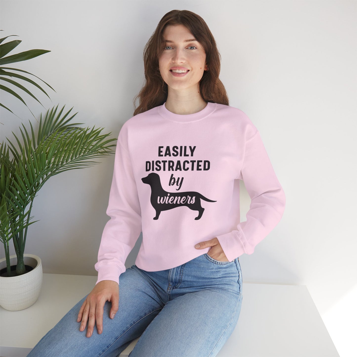 Easily Distracted By Wieners - Unisex Heavy Blend™ Crewneck Sweatshirt