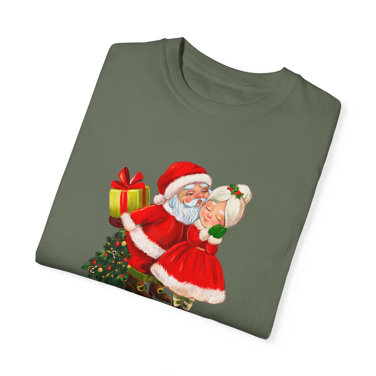 Santa & His Partner - Unisex Garment-Dyed T-shirt - 10025