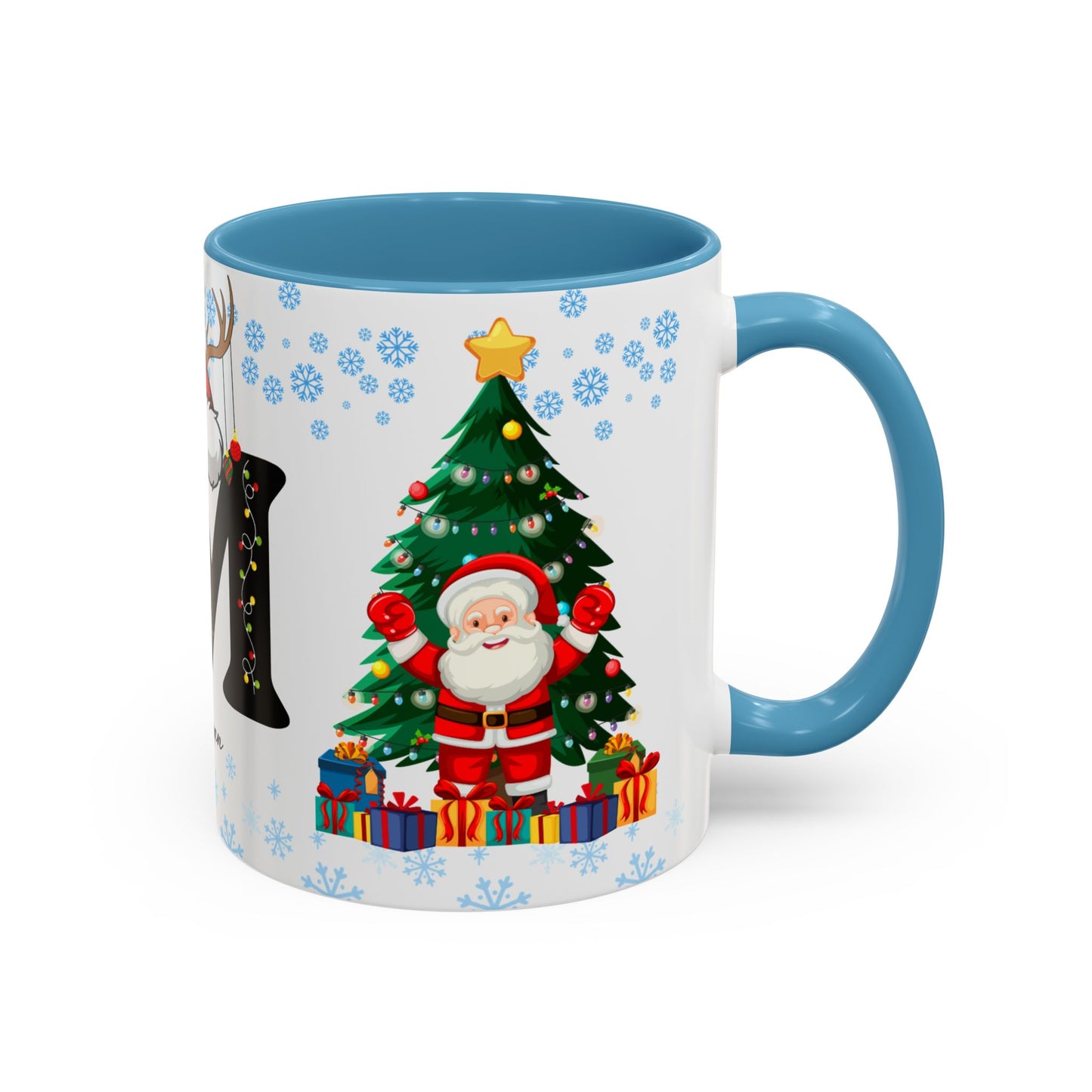 Christmas Letter M for Megan, Customizable - Accent Coffee Mug (11, 15oz)