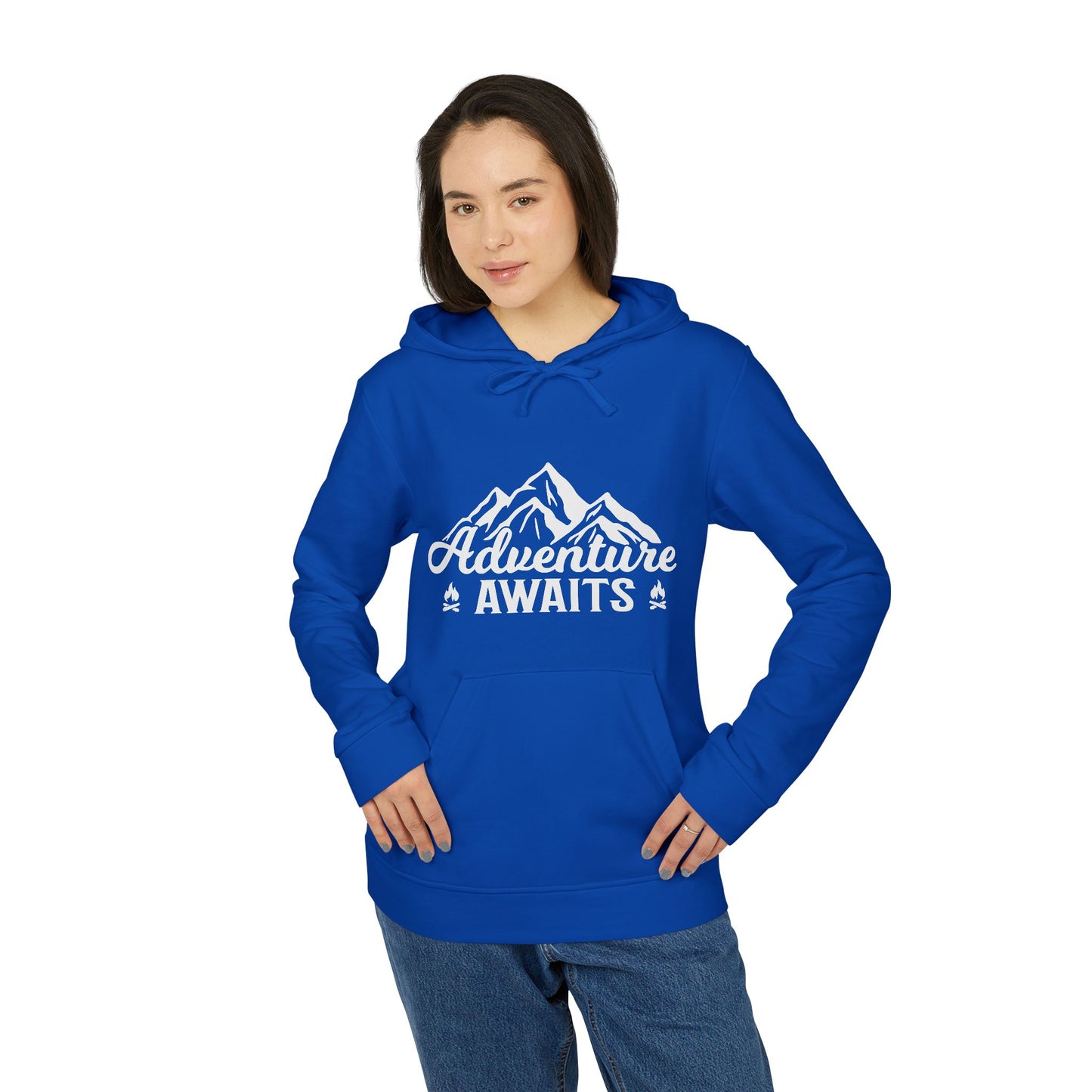 Camping: Adventure Awaits - Adidas Unisex Fleece Hoodie