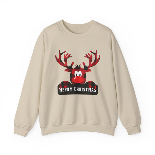 Deer, Merry Christmas - Unisex Heavy Blend™ Crewneck Sweatshirt