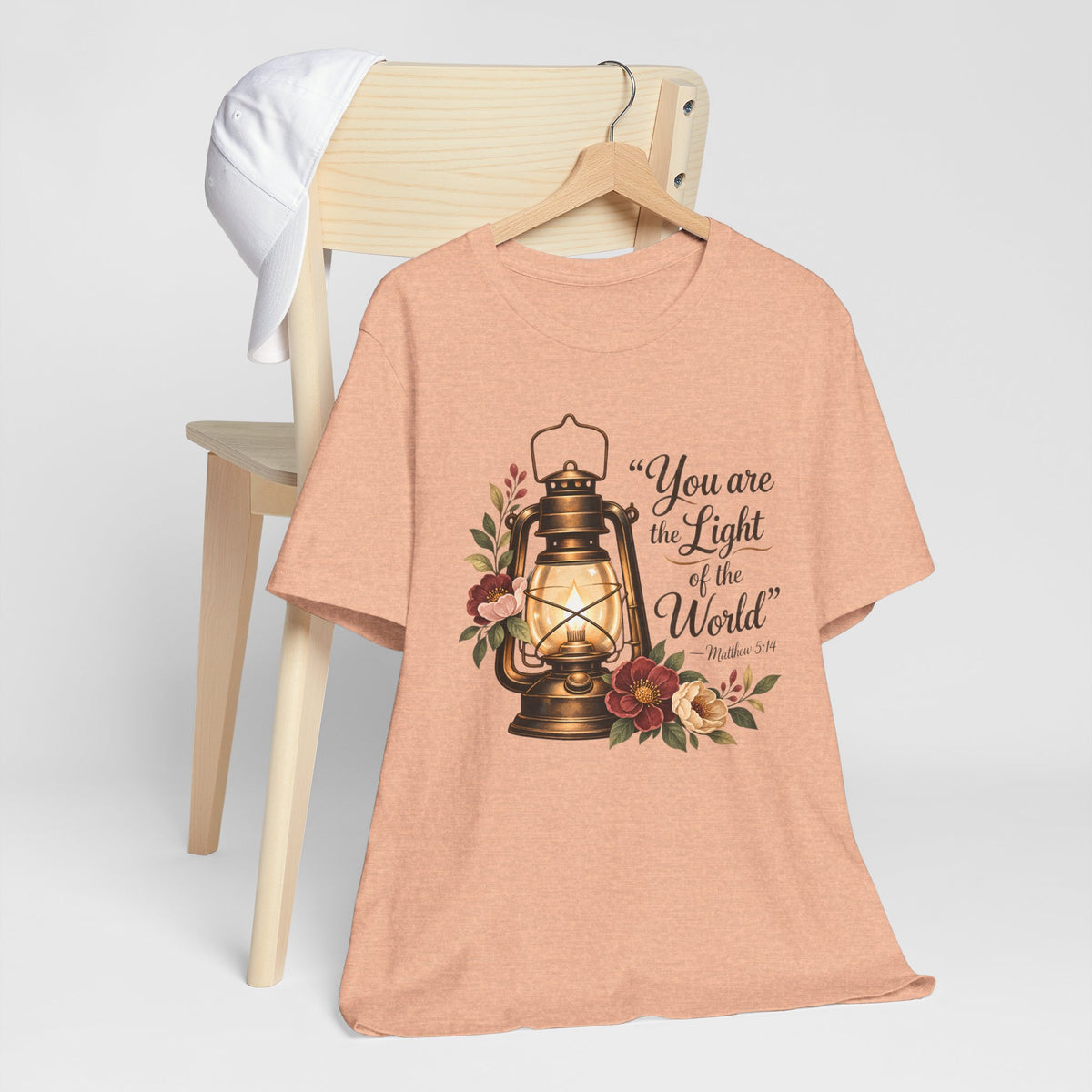 You Are the Light of the World T-Shirt, Vintage Floral Lantern Christian Tee - 14555