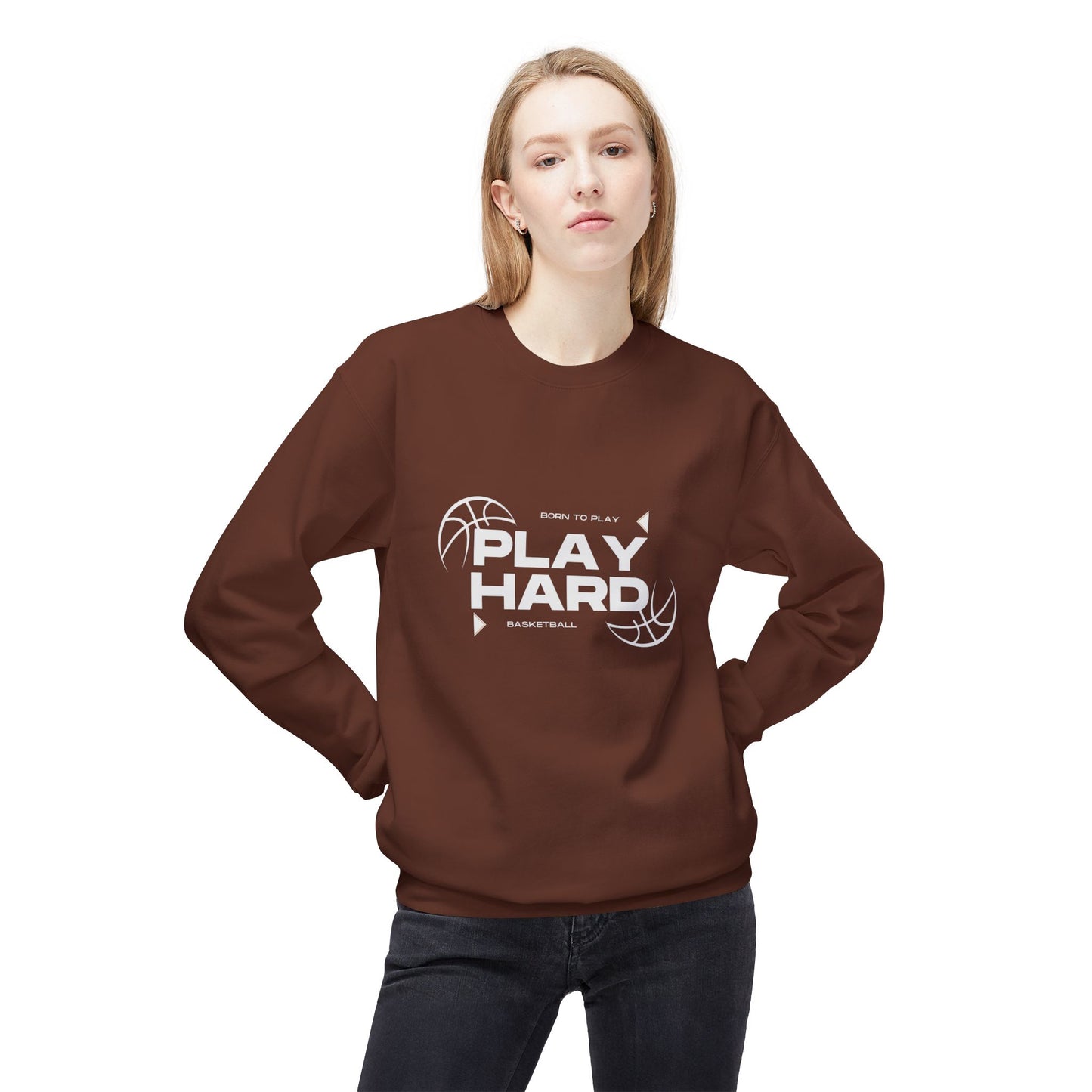 Play Hard Basketball - Unisex Midweight Softstyle Fleece Crewneck Sweatshirt - 10674