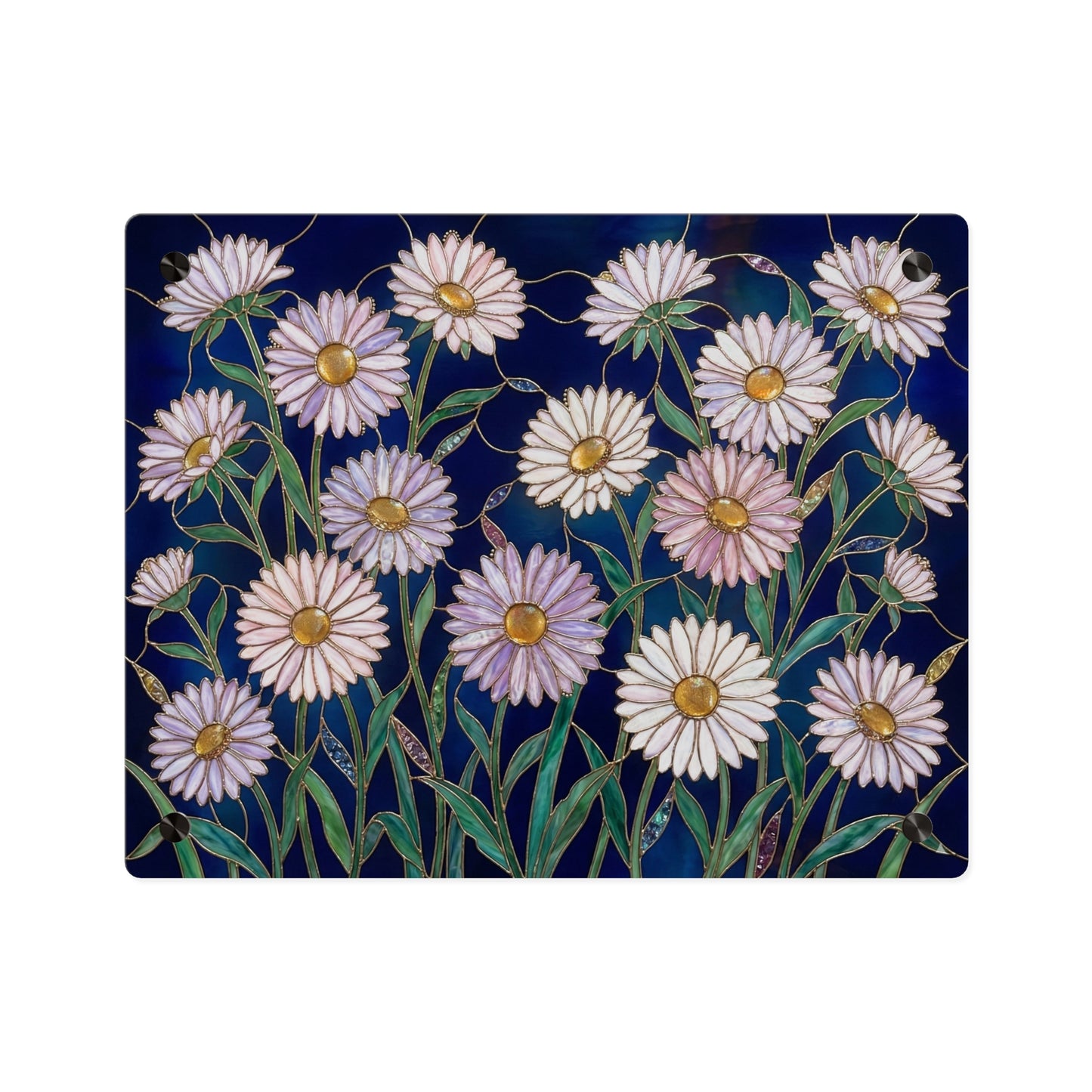 Aster Field Acrylic Wall Art Panel — Floral Home Décor - 14607