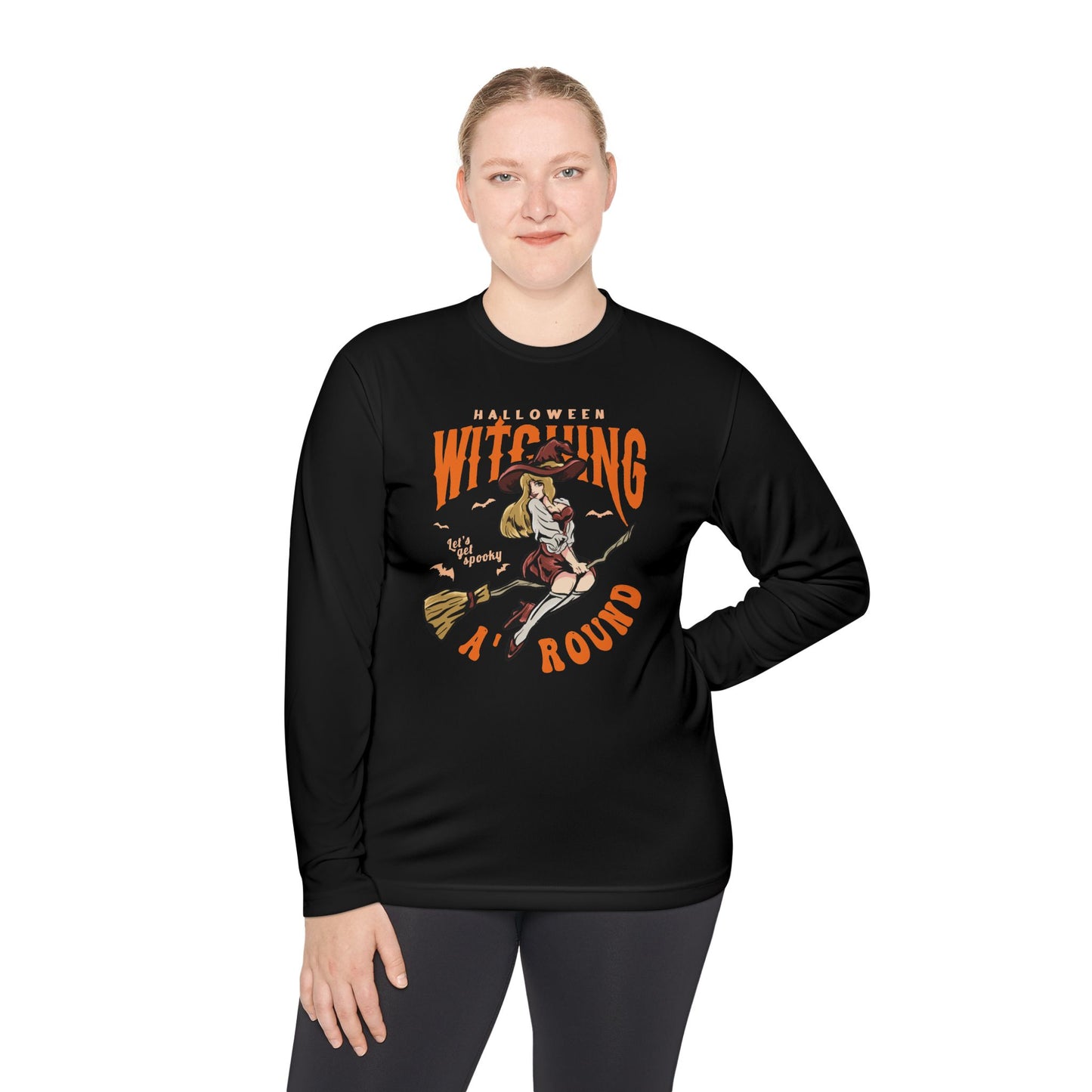 Halloween Witching, Let's Get Spooky Around - Unisex Lightweight Long Sleeve Tee - 13902