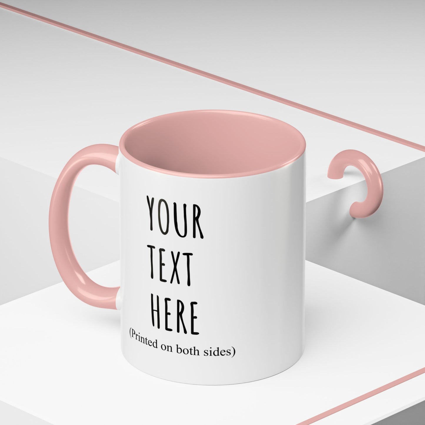 Personalized Accent Coffee Mug – Custom Text Printed Both Sides (11oz & 15oz) - 14676
