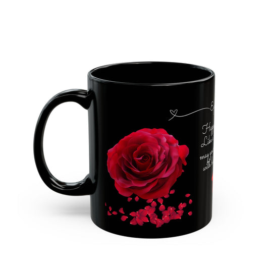 Sweet 16,  June, Roses, Customizable - Ceramic Black Mug (11oz, 15oz) - 10541