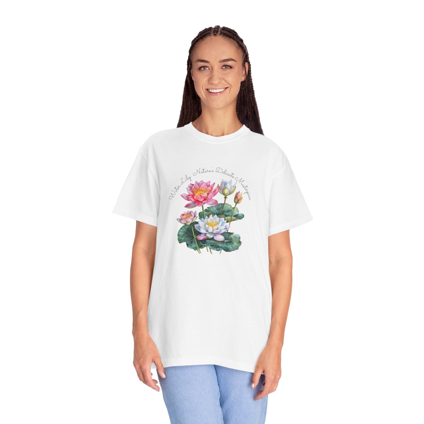 Happy Birthday, July, Water Lily, Unisex Garment-Dyed T-shirt