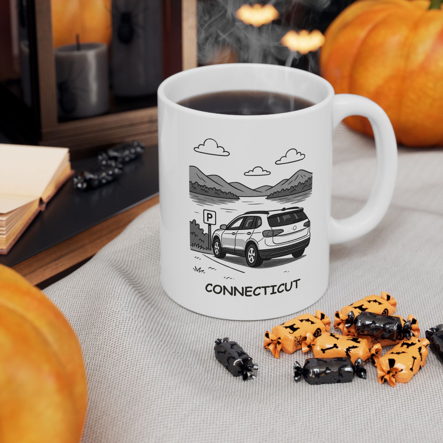 "In Connecticut, the best views are usually right after you finally find parking." Ceramic Mug - 13872