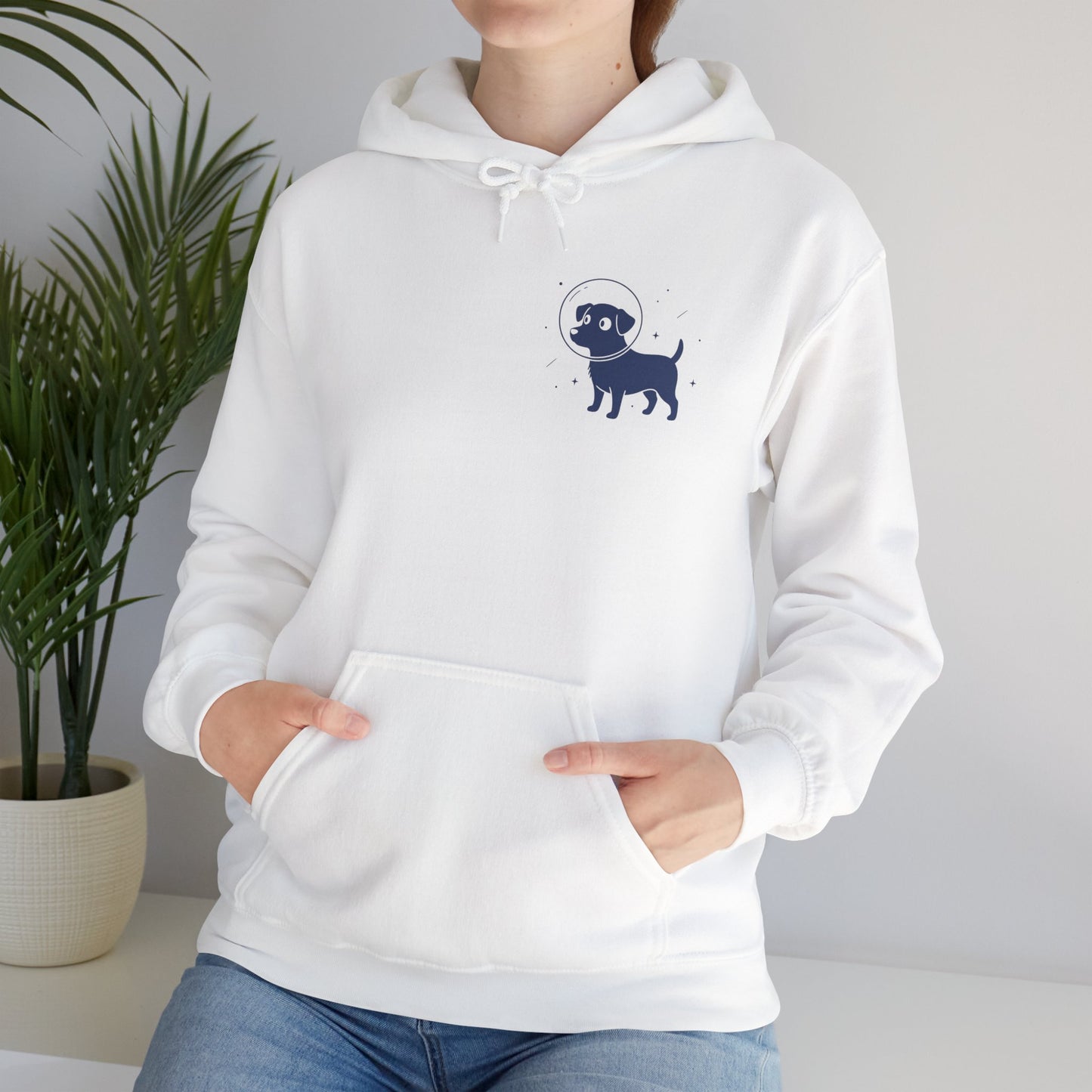 Dog in Space Hoodie – Space Puppy Graphic Hooded Sweatshirt, Unisex Heavy Blend™ - 14679