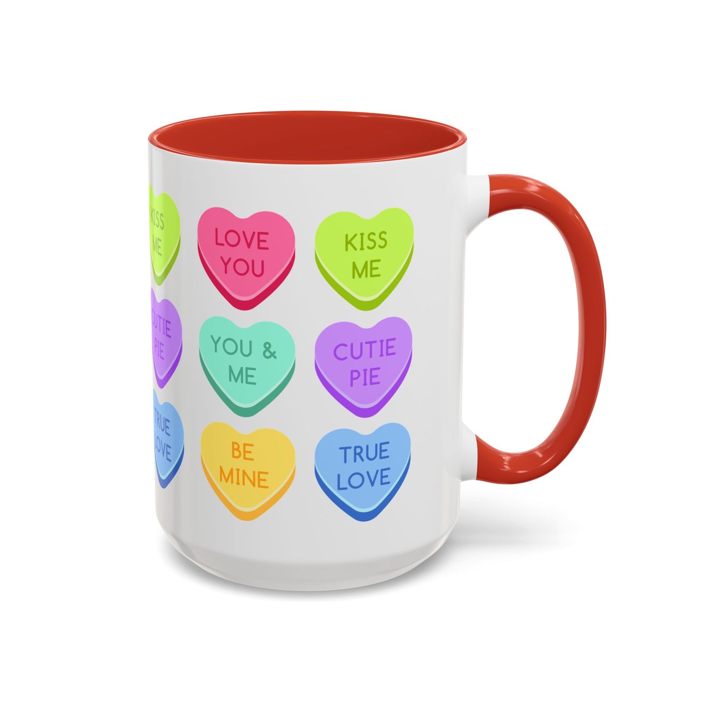 Love You, Kiss Me - Accent Coffee Mug (11, 15oz) - 11541