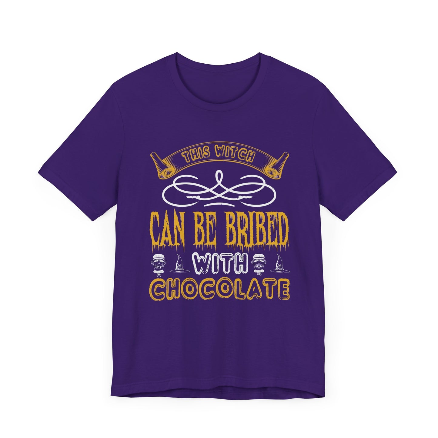 This Witch Can Be Bribed with Chocolate  - Unisex Jersey Short Sleeve Tee - 12546