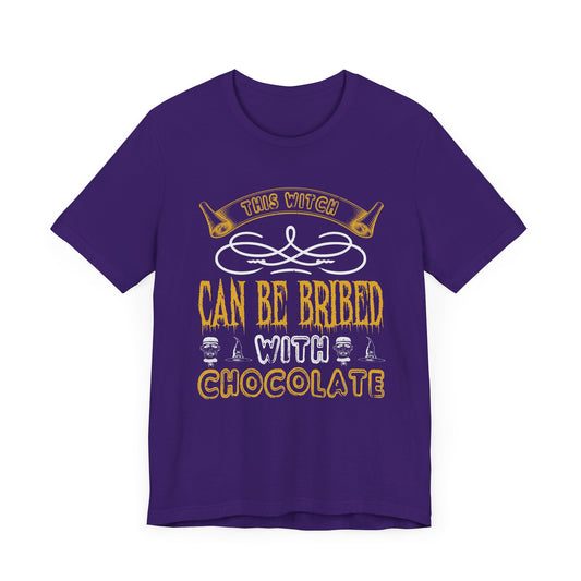 This Witch Can Be Bribed with Chocolate  - Unisex Jersey Short Sleeve Tee - 12546