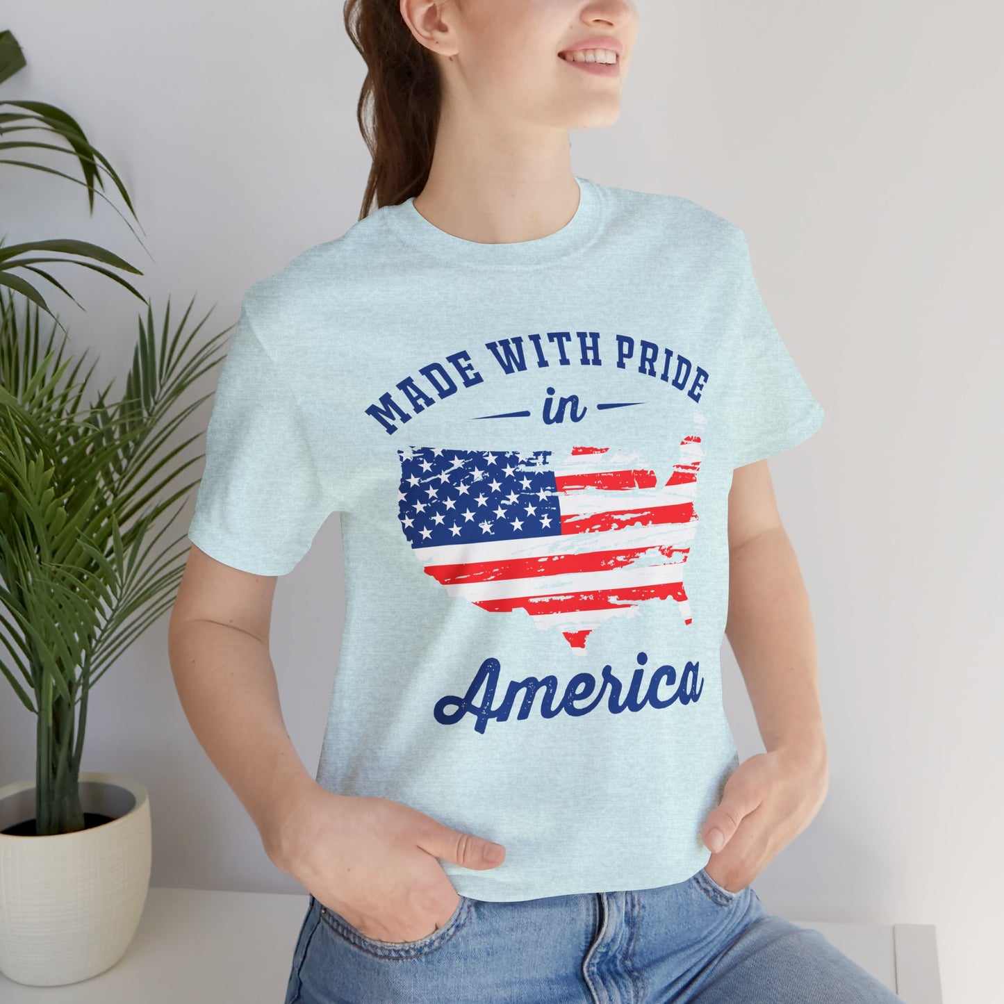 American Pride Unisex Tee, Patriotic Shirt, USA Pride Tee, Independence Day Apparel, Gift for Veterans, Summer Fashion - 13693