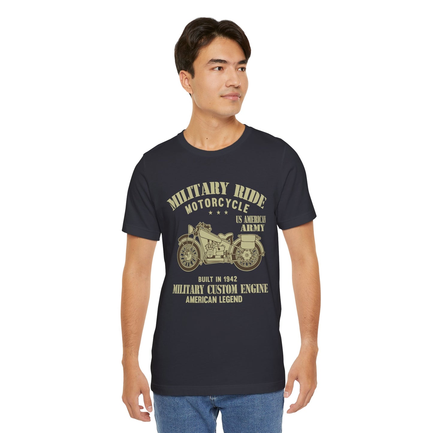 Military Ride Motorcycle - Unisex Jersey Short Sleeve Tee - 13149
