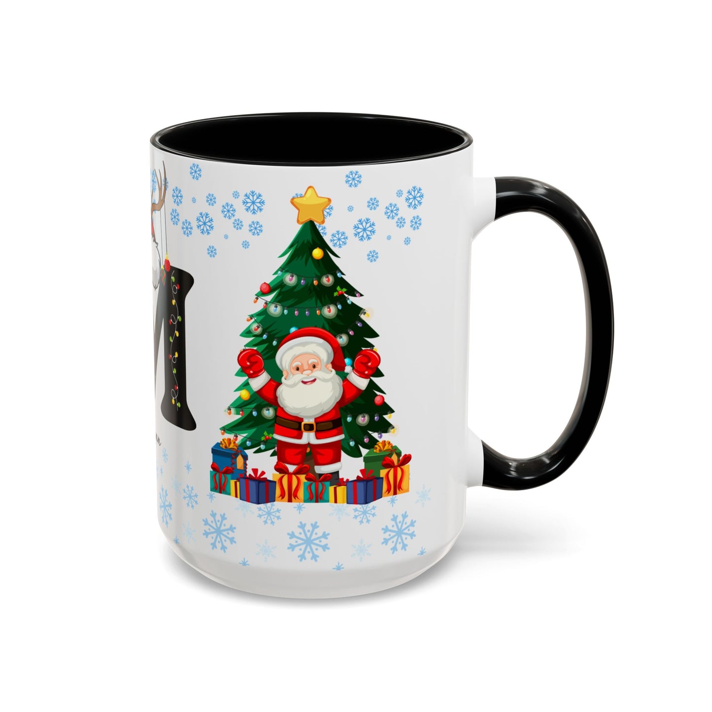 Christmas Letter M for Megan, Customizable - Accent Coffee Mug (11, 15oz)