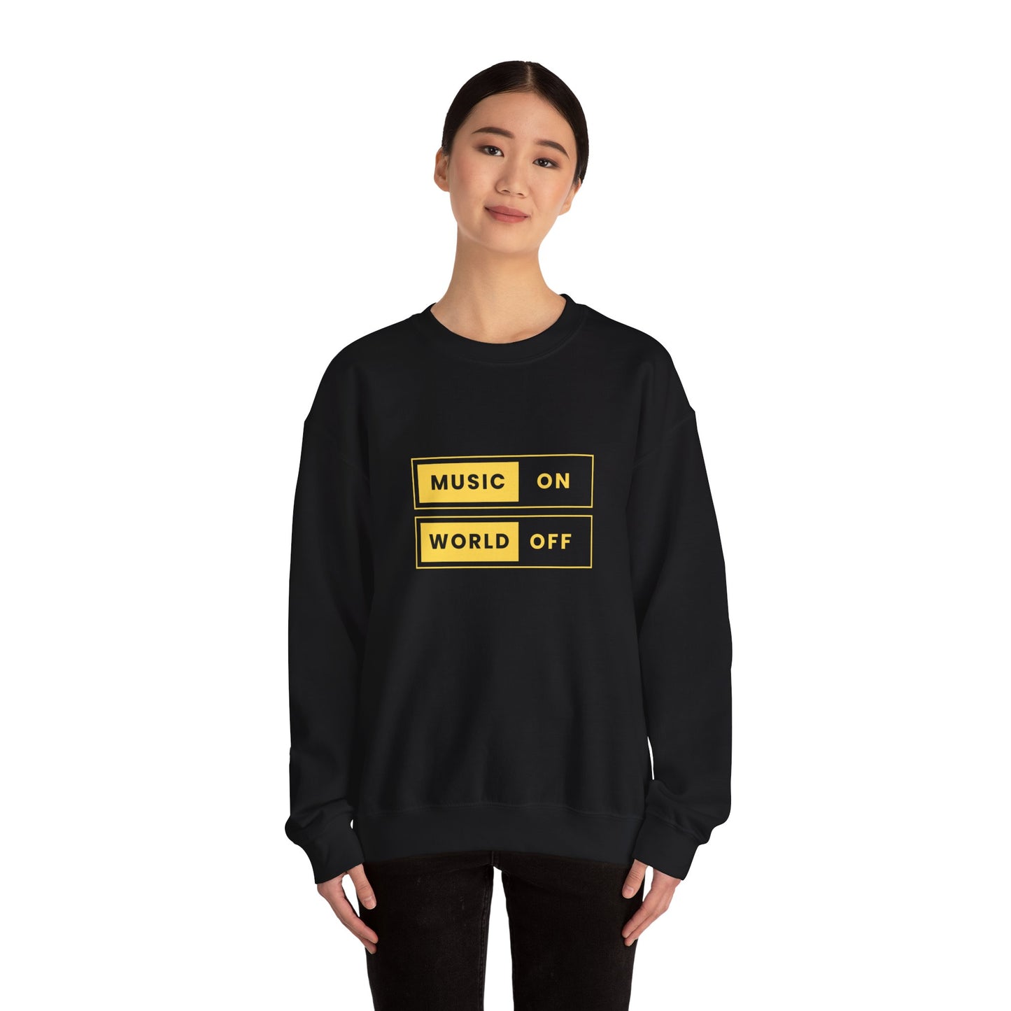Music On, World Off - Unisex Heavy Blend™ Crewneck Sweatshirt - 10603