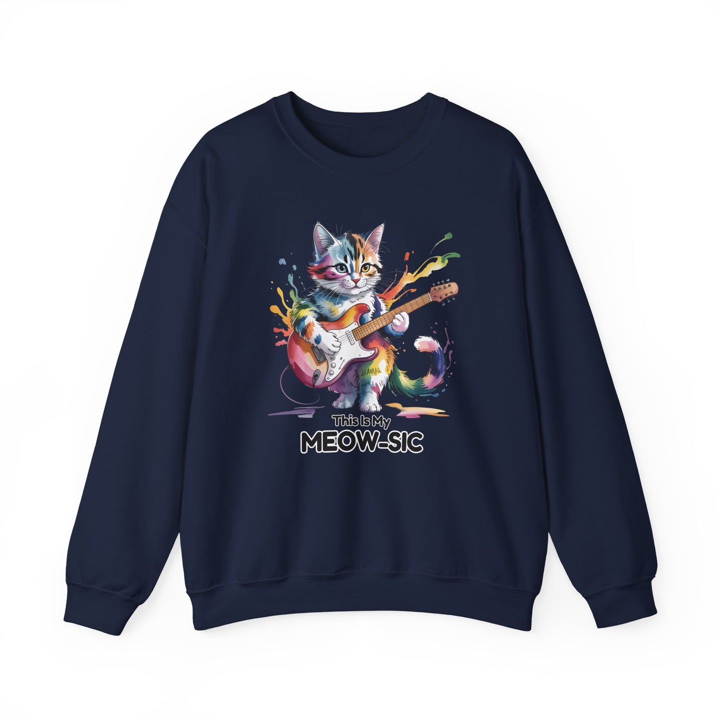 This Is My Meow-sic Cat Sweatshirt – Funny Music Lover Gift for Cat Lovers - 14810