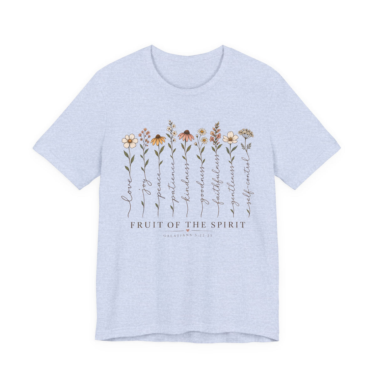 Fruit of the Spirit Floral T-Shirt,  Christian Faith Scripture Tee - 14984