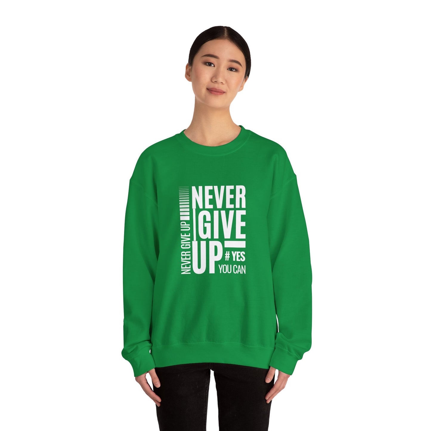 Never Give Up, Yes You Can - Unisex Heavy Blend™ Crewneck Sweatshirt