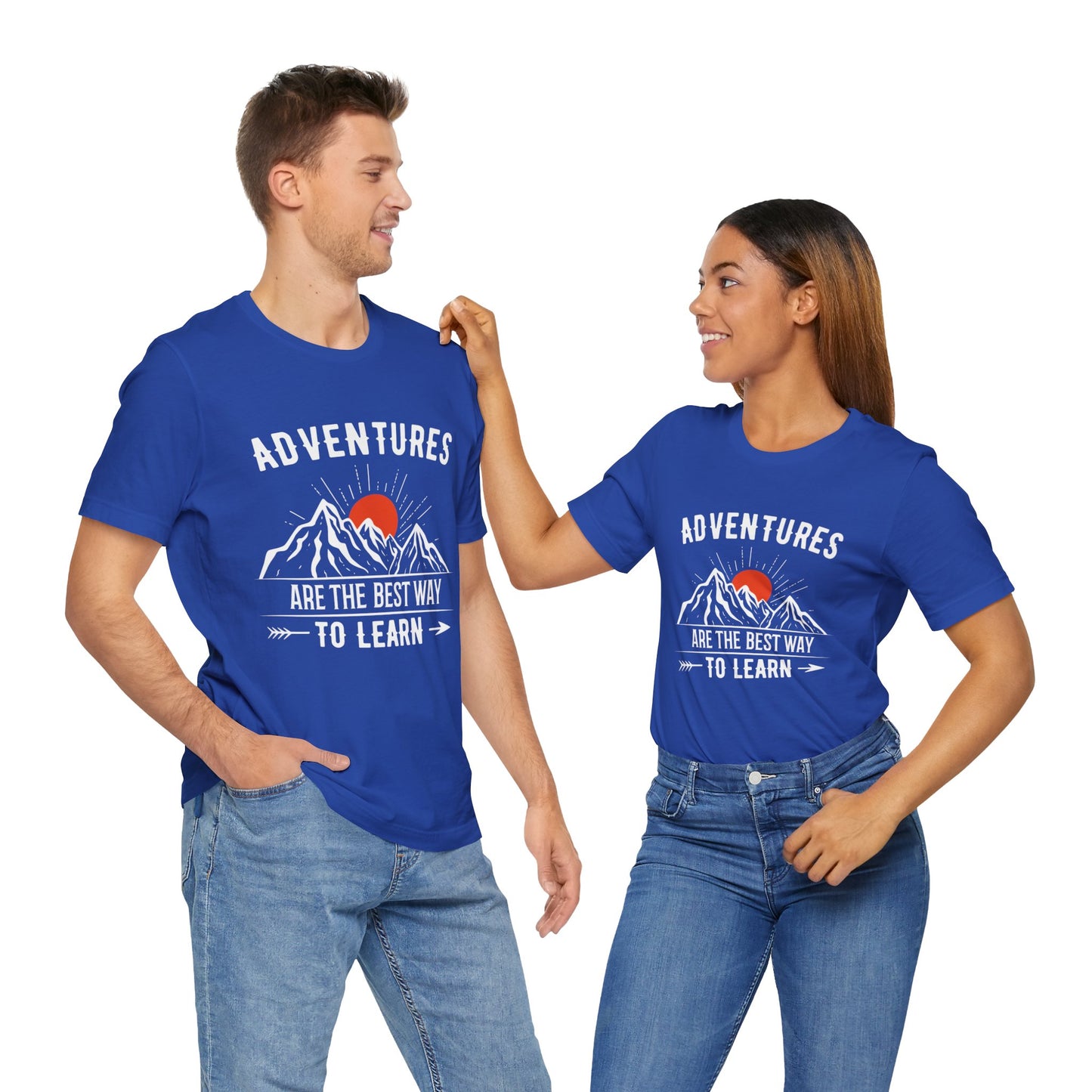 Camping: Adventures Are The Best Way To Learn - Unisex Jersey Short Sleeve Tee