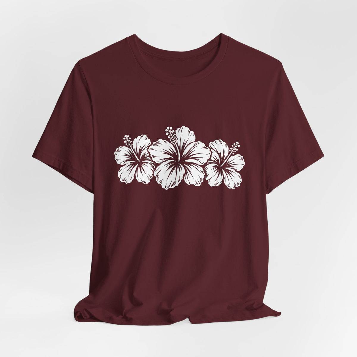 Hibiscus Floral T-Shirt,  Tropical Flower Graphic Tee - 14995