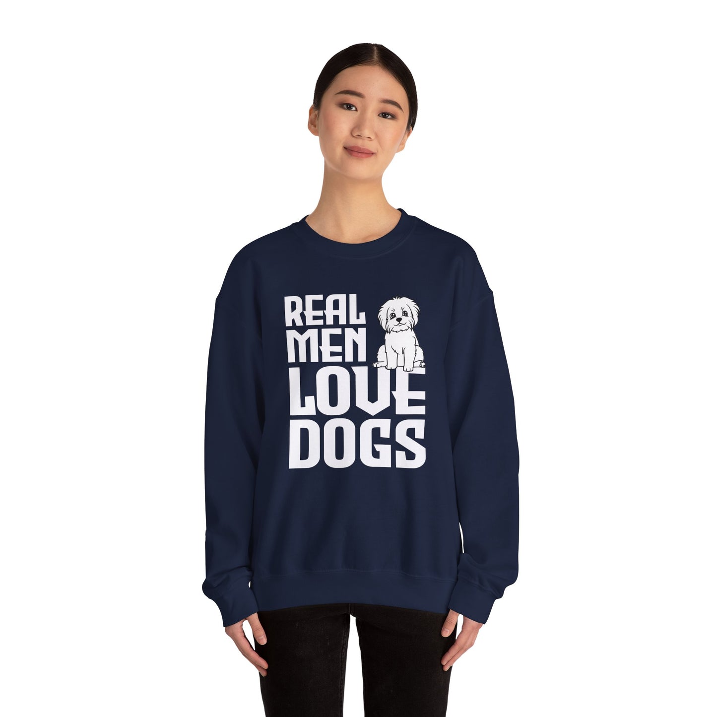 Real  Man Love Dogs - Unisex Heavy Blend™ Crewneck Sweatshirt