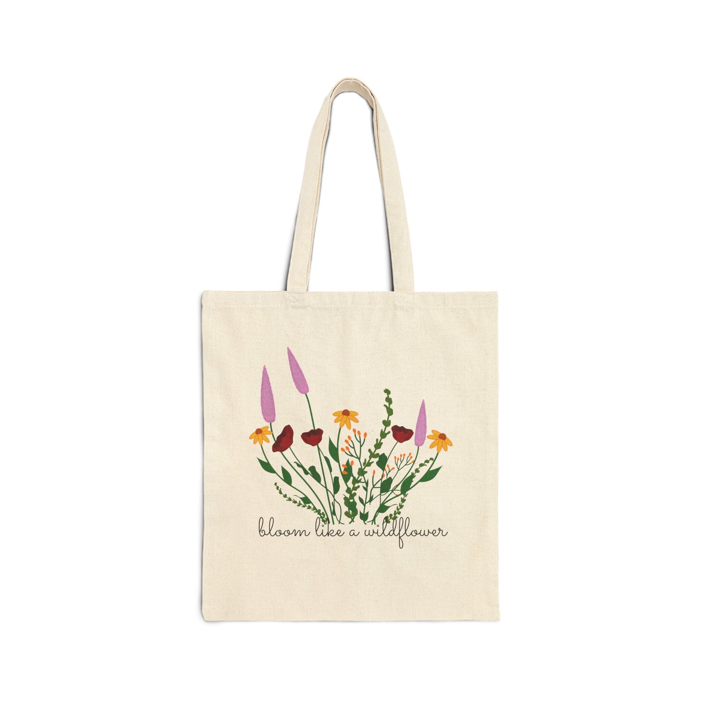 Wildflower Bliss: Eco-Friendly Cotton Canvas Tote Bag for Sustainable Style