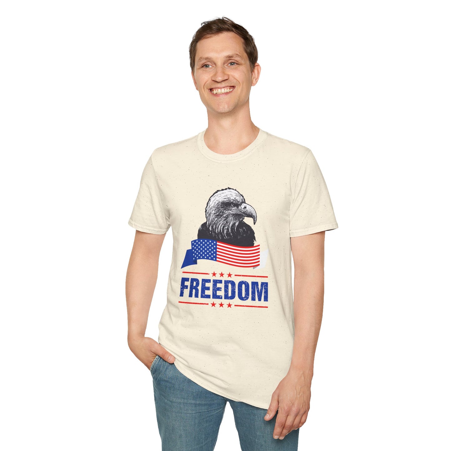 Eagle Freedom T-Shirt - Patriotic Tee for Independence Day, Memorial Day, Veteran's Day, Casual Wear, Gift for Freedom Lovers - 13738