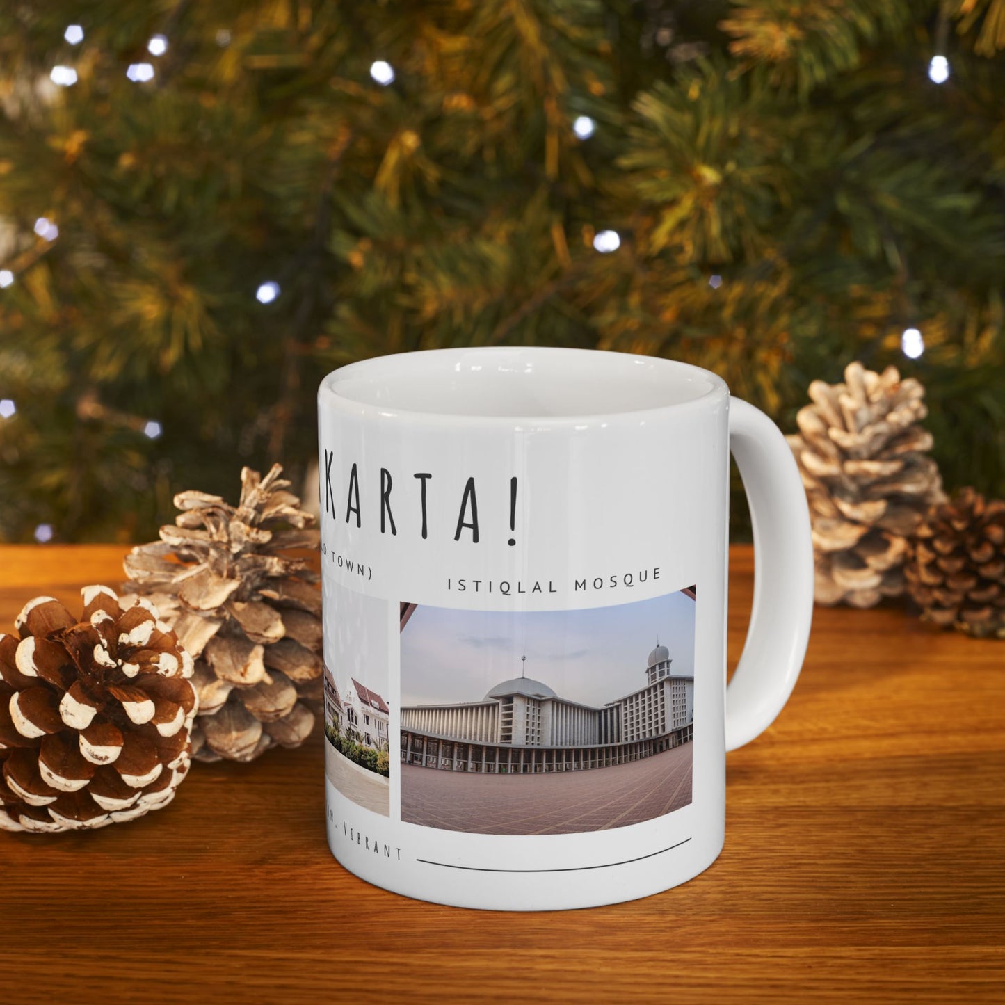Hello Jakarta Ceramic Mug - 11oz & 15oz, Perfect for Travel Lovers & Home Decor - 12022