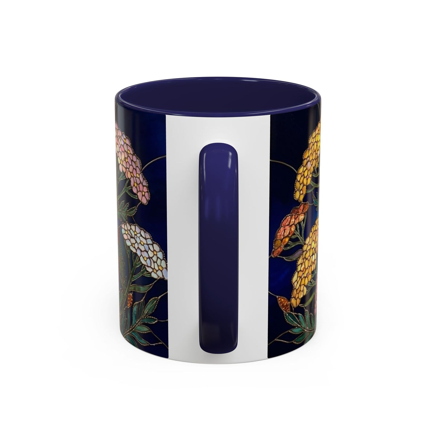 Yarrow Floral Accent Coffee Mug — Stained Glass Design (11/15oz) - 14590